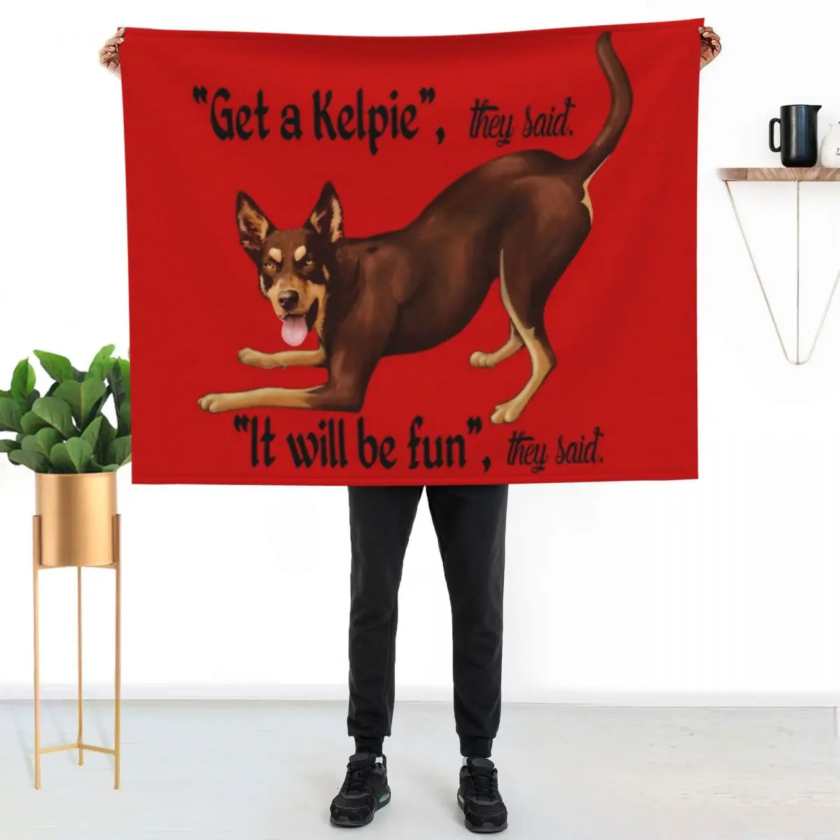 Get a Kelpie - it will be fun! Throw Blanket for sofa Nap Shaggy Decorative Sofa Sofa Quilt Blankets
