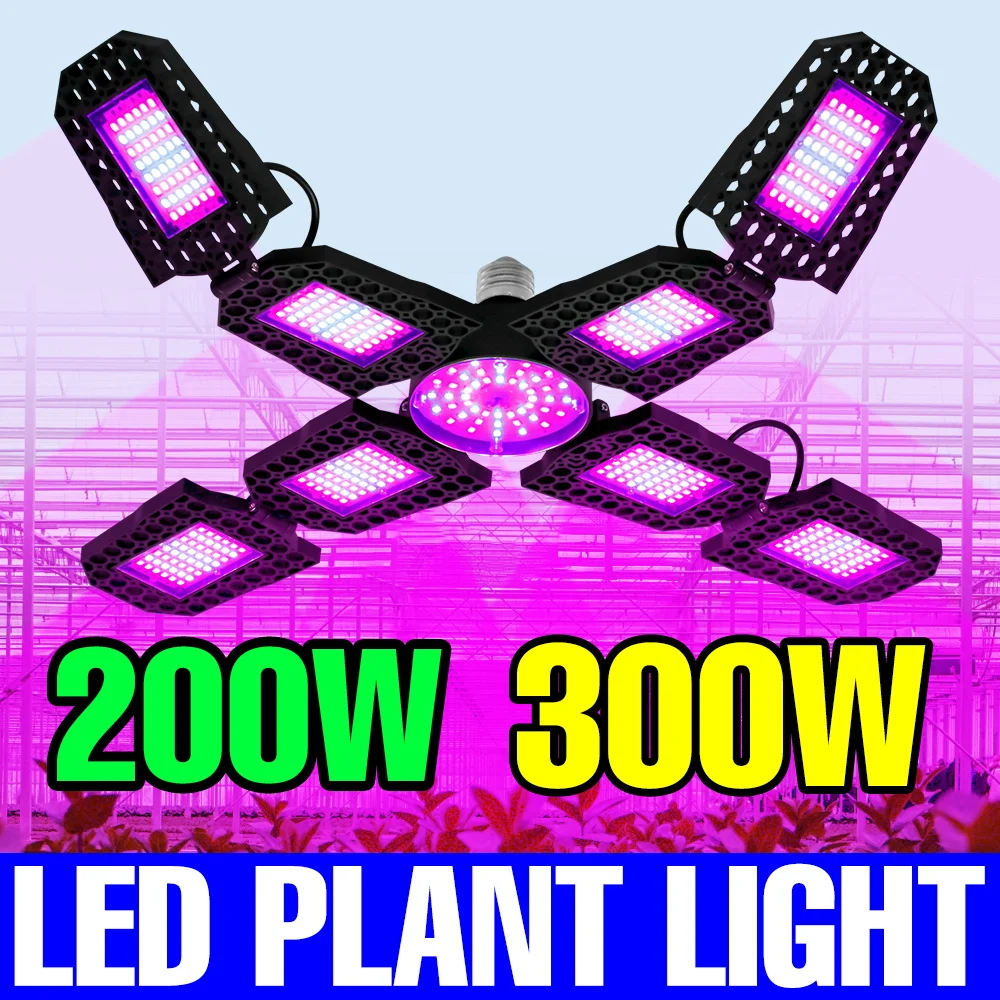

300W E27/E26 LED Full Spectrum Grow Light Bulb Plants Hydroponics Lamp For Greenhouse Indoor Moss Vegetables Flowers Cultivation