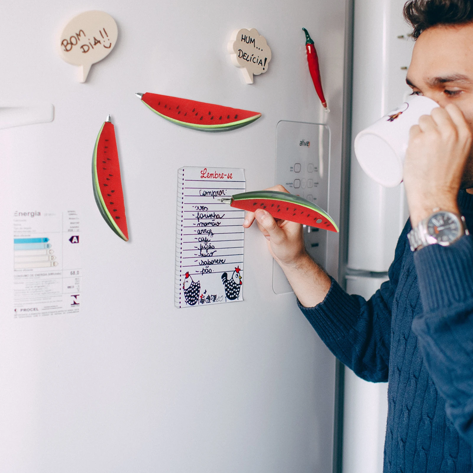 

6 шт. шариковая ручка, магнит на холодильник, ручки в форме фруктов, гладкие письменные креативные канцелярские товары для студентов, подарки на вечеринку