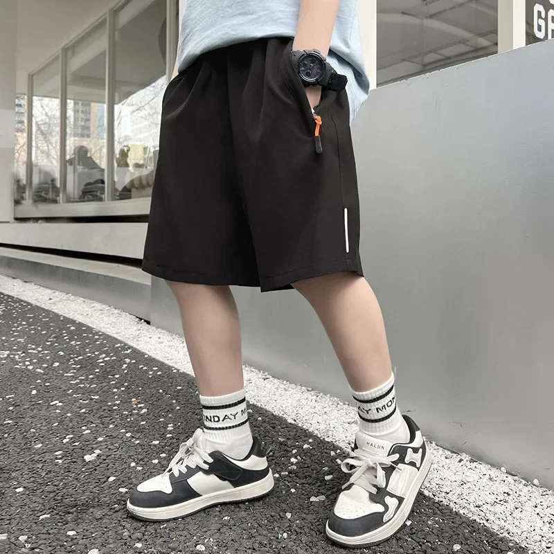 여름 남성용 아이스 실크 러닝 짐 스포츠 반바지 속건 통기성 비치 반바지 피트니스 조깅 쿨 캐주얼 스포츠웨어