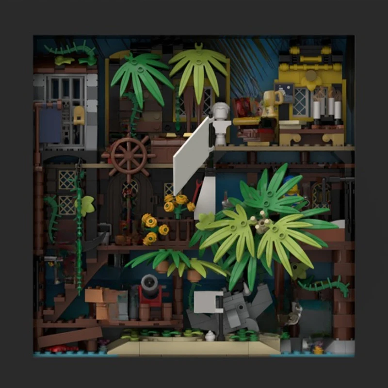 

693 шт. MOC «Пираты Барракуда», заливная рамка, строительные блоки, рождественский подарок, вдохновляющая творческая архитектура «сделай сам», для навычених фанатов