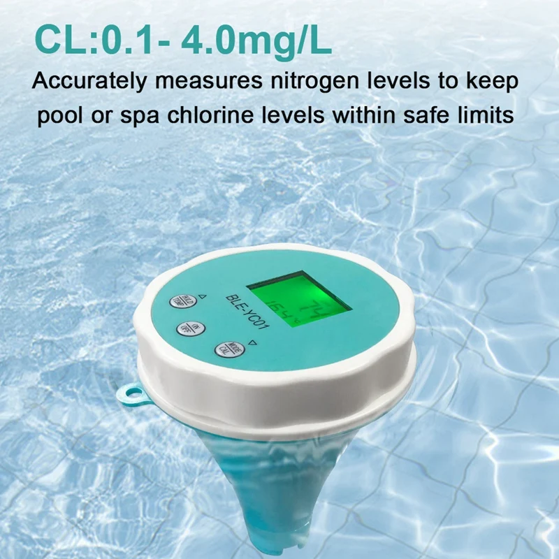 6 In 1 Water Quality Detector PH EC TDS ORP Temperature Chlorine APP Display Swimming Pool Bluetooth Water Quality Teste