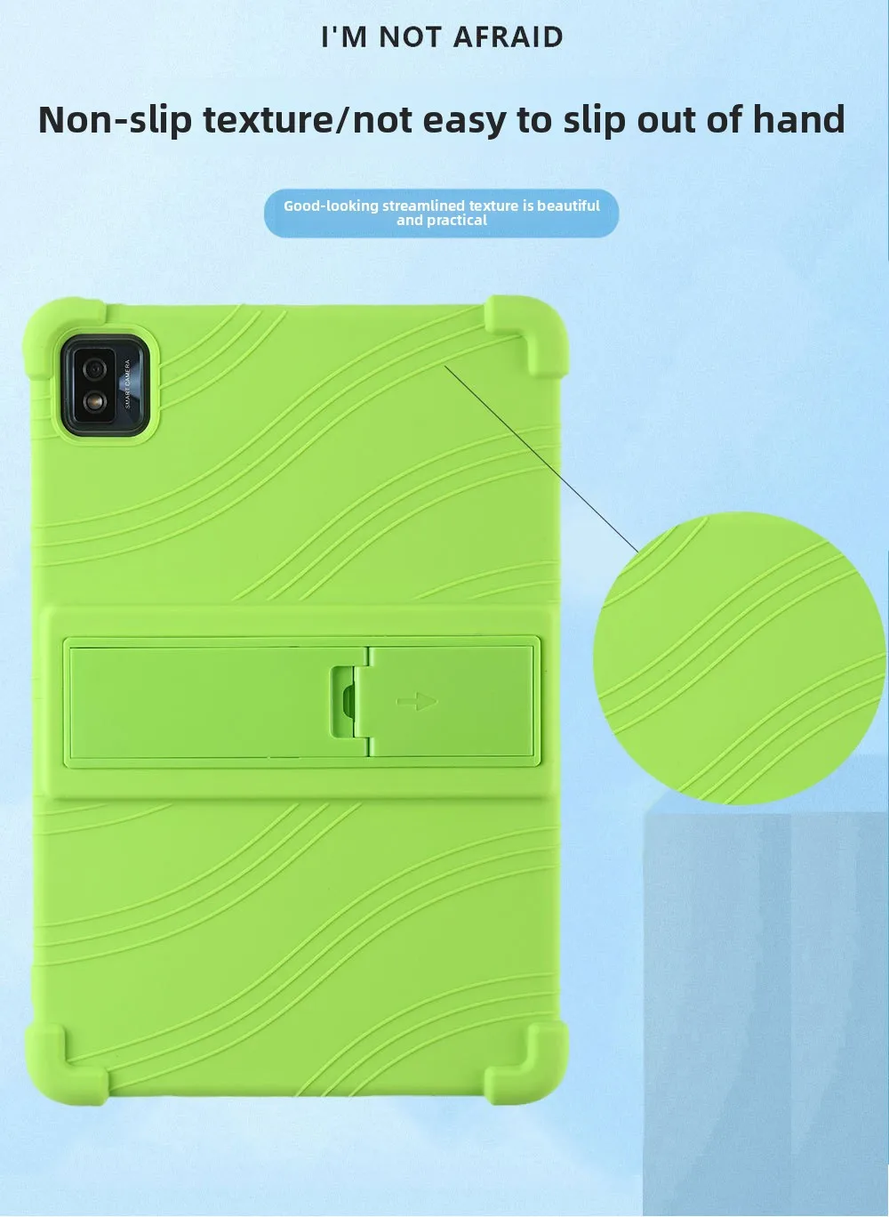 Stoßfeste TPU-Hülle für TCL Tab 10S 9081X 10.1, Robuster Stoßfänger mit Ständer, Mehrere Farben – Detail 2