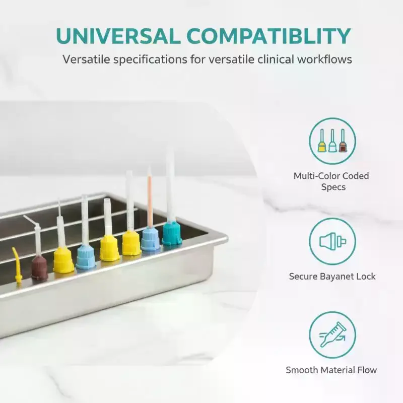 1:1 Disposable Dental Mixing Heads 1 Set Silicone Rubber Impression Mixing Tips for Dental Lab Use
