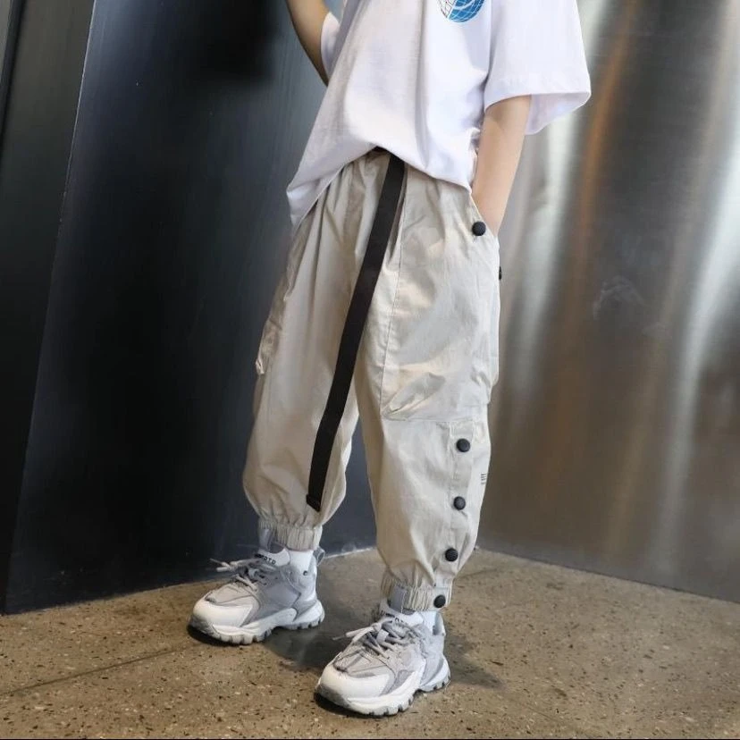 New 2026 Boys Kids Anti-Mosquito 9/10 Length Lightweight Casual Pants Summer Stylish Middle Kids Clothing 2