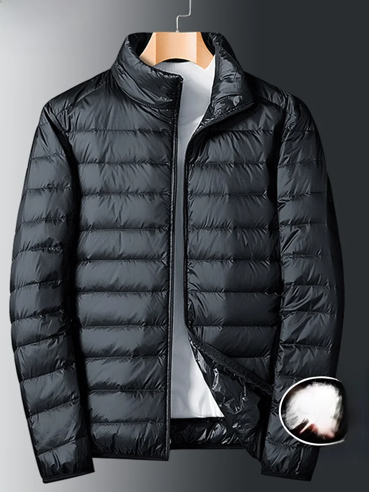 Men's Casual White Du down Jaet Lightweight Warm ort Sve Long Sve Outerwear Faionable Urban Sle Windproof Wat...