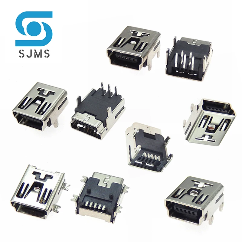

10/40pcs Mini USB Female 4Type Flat Edge SMT dip 5Pin Connectors Port Jack Tail Sockect Plug Terminals For Samsung Huawei mobile