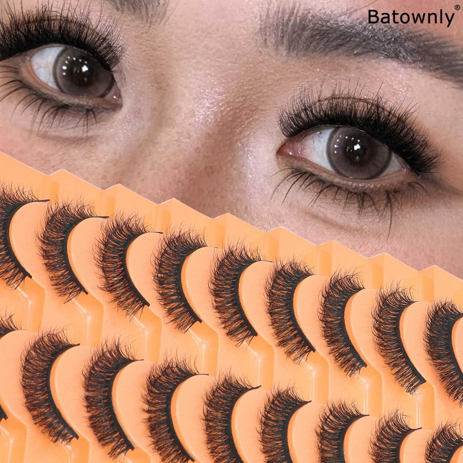 Pluizige valse wimpers 10 paar Russische strip nepwimper Natuurlijke wimperstrips Wimpers Pack D Krul Korte wimpers Natuurlijke uitstraling