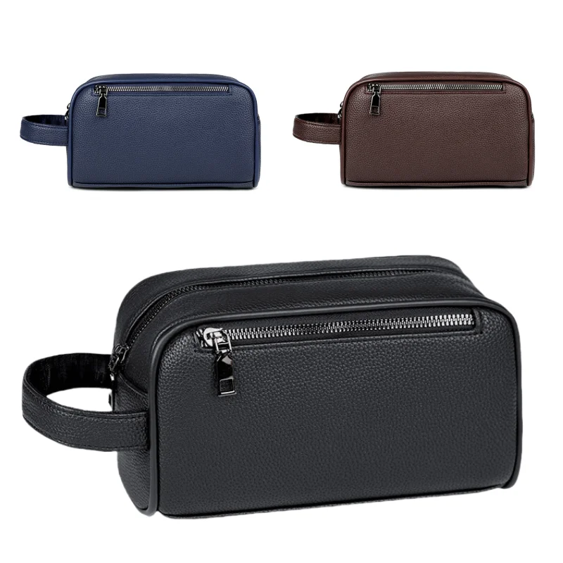 

New Casual Men's Business Clutch with Multiple Compartments, Large Capacity Phone Case, PU Leather Outdoor Travel Storage Bag