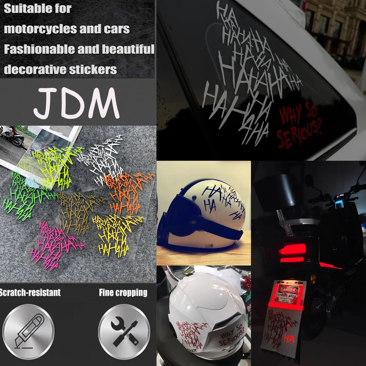 

Наклейка на мотоцикл HAHAHA, мотоциклетный шлем, автомобильные наклейки, мото авто наклейка, забавная виниловая наклейка JDM для стайлинга автомобилей