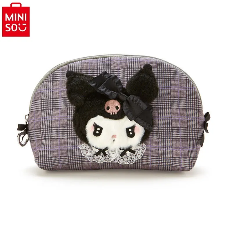 MINISO-Bolsa de lavagem portátil feminina para armazenamento, bolsa maquiagem Hello Kitty, carteira portátil e versátil, doce e fresca