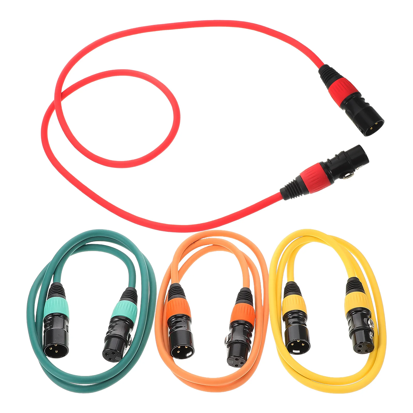 

4 Pcs Audio Line Microphone Cable Wired Male to Female for Speaker Zinc Alloy Cord
