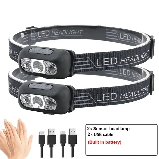 Heinast Mini Scheinwerfer Starke Licht Led Nacht Angeln Leistungsstarke Taschenlampe Kopf Lampe Im Freien Wasserdichte Camping Tragbare LED Sensor Scheinwerfer 4