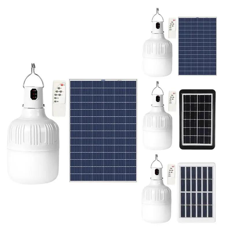 

Solar Light Bulbs For Outside Portable 3 Light Modes Solar Bulb Portable Remote Bulb Adjustable LED Timer-Controlled Batteried