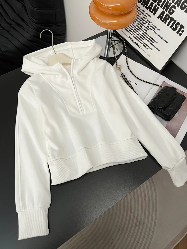 

Моющаяся повседневная толстовка с капюшоном для женщин, большие размеры, свободный утягивающий простой топ, толстовка с открытым воротником, осень-зима, уличный Sle