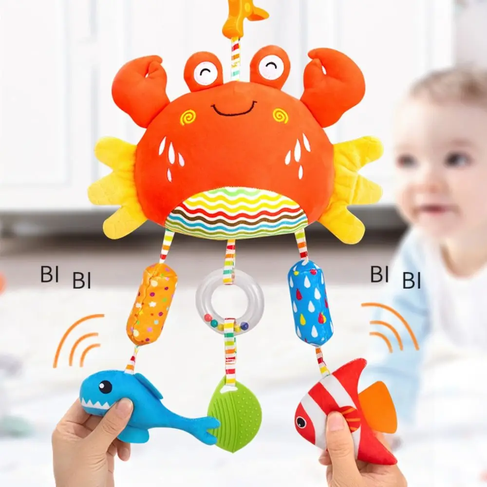 Design carino Sonaglio per bambini Giocattoli Afferrare la capacità di addestramento Campana Giocattoli Passeggino Giocattoli appesi Materiale peluche Animale di pezza