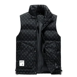 Down Cotton Vest Men's Vest Spread Spring Autumn Winter American Cotton Vest Plus Cashmere Light Vest Coat High-quality Fabric