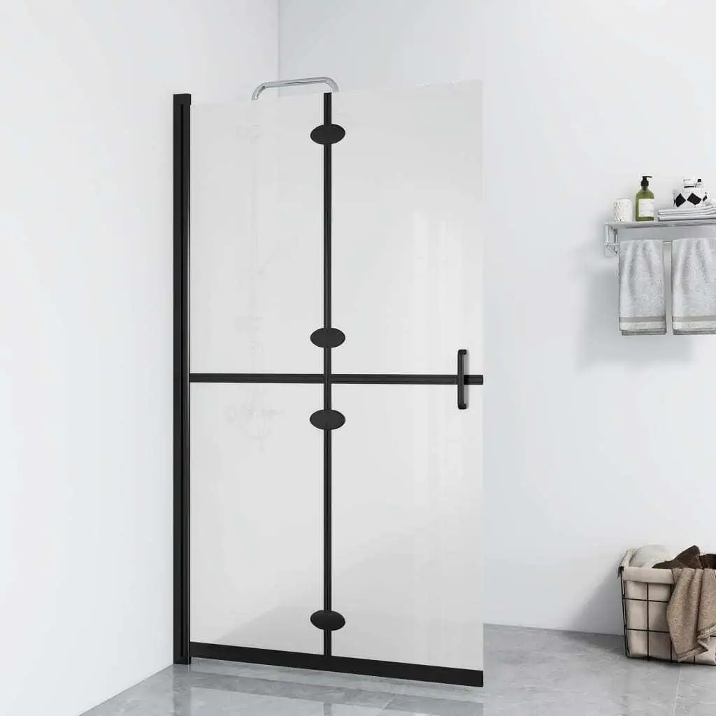 Foldable Walk-In Shower Wall with Frosted ESG Glass – 39.4x74.8 Inches for Modern Bathrooms