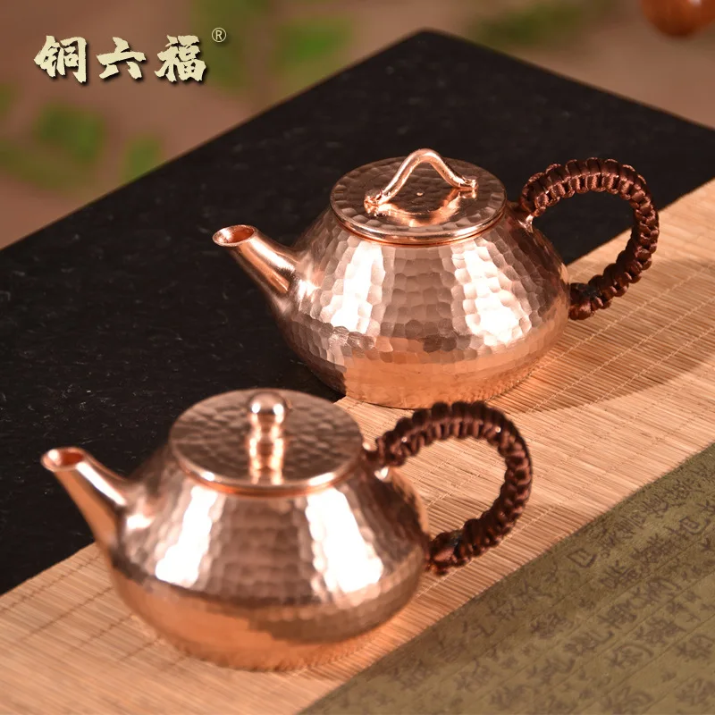 

Новый медный чайник ручной работы в китайском стиле, чайник Mingxi для приготовления чая, фиолетовый медный горшок, чайный сервиз кунг-фу, чайные аксессуары