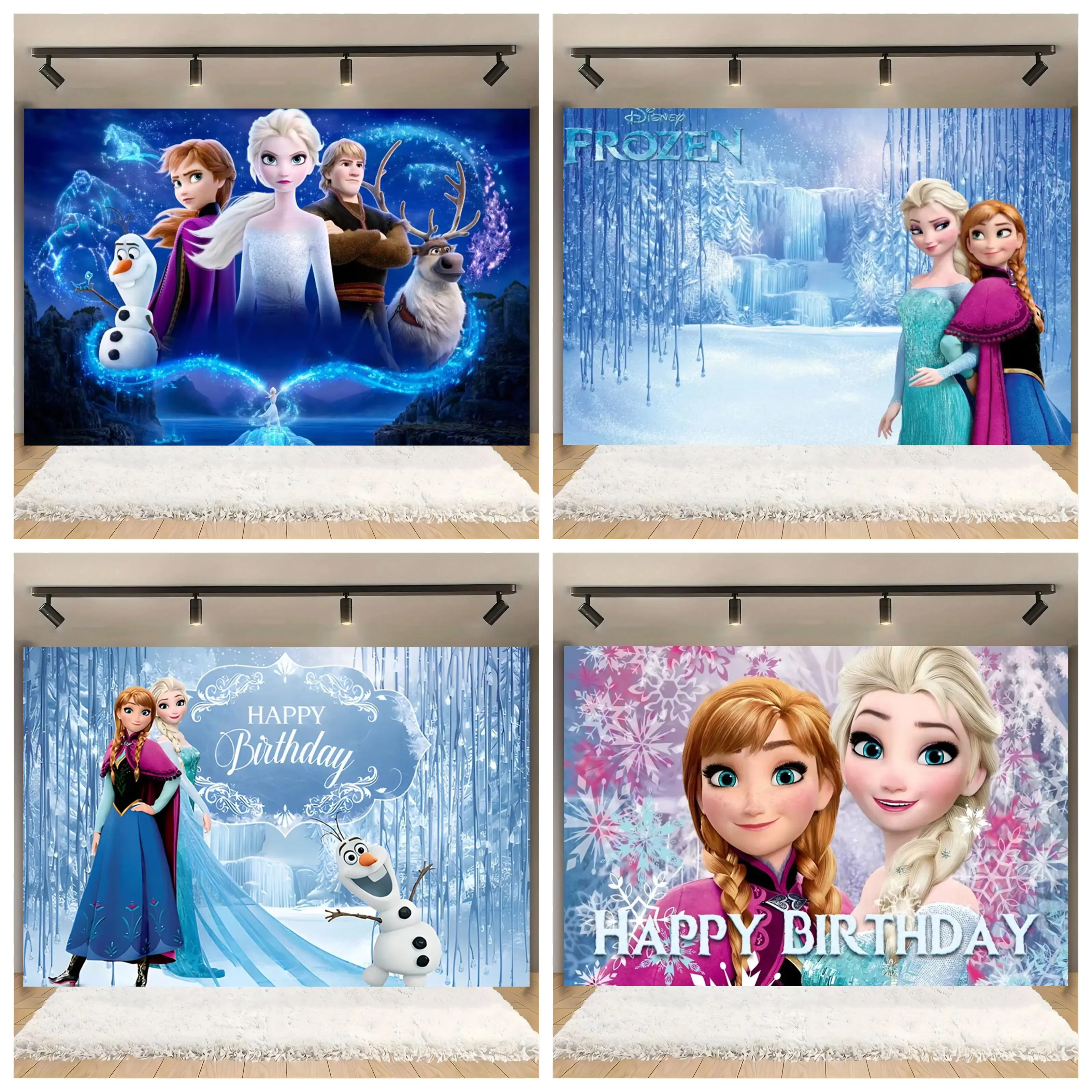 Foto Latar Belakang Baby Shower Bertema Frozen Kastil Anak Perempuan Pesta Ulang Tahun Pertama Potret Latar Belakang Fotografi Studio Foto Anak