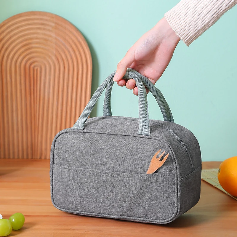 Portable Insulated Lunch Bag Waterproof Canvas Cooler Ice Pack Work Food Tote Picnic Thermal Bag for Women Girl Kids Children