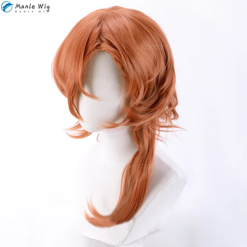 Nakahara Chuuya Peruca Cosplay, Perucas Longas Laranja Encaracolado, Resistente Ao Calor, Cabelo Sintético, Perucas de Halloween, Boné, Anime, Em estoque