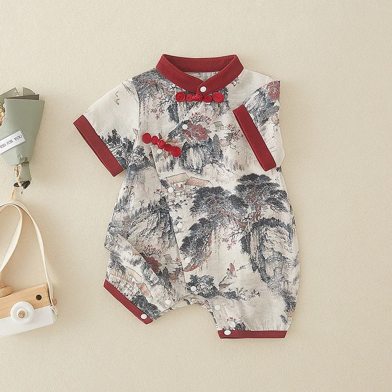 Vêtements d'été pour bébé garçon en coton fin, tenue de bébé en coton pur, jupe trapèze en coton Princ Sle