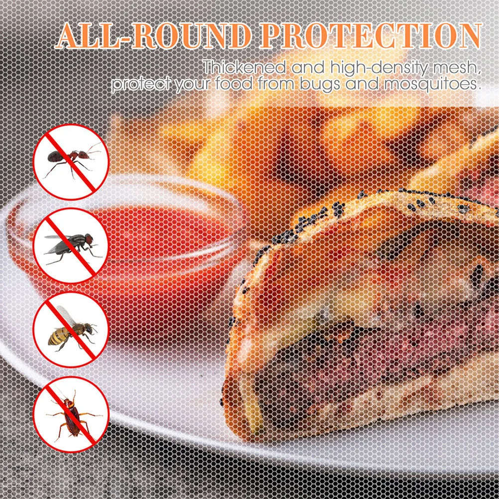 

5Pcs Foldable Food Tent Dish Mesh Cover Cuisine Protector Strong Support Non-Deformable for Home Cookouts Barbecues Reunions