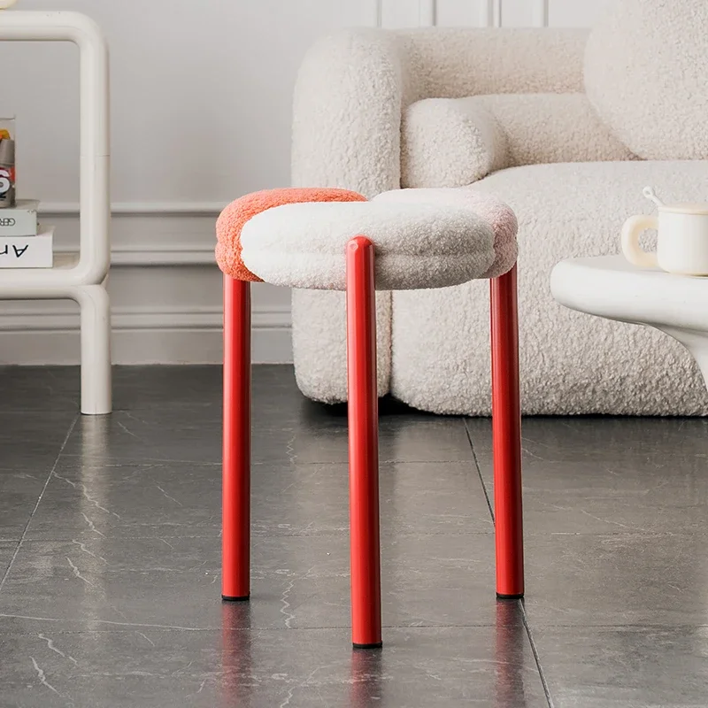 

Home Living Room Low Stool Creative Dining Stool Nordic Designer Round Bench Shoe Changing Stool Modern Small Ottoman