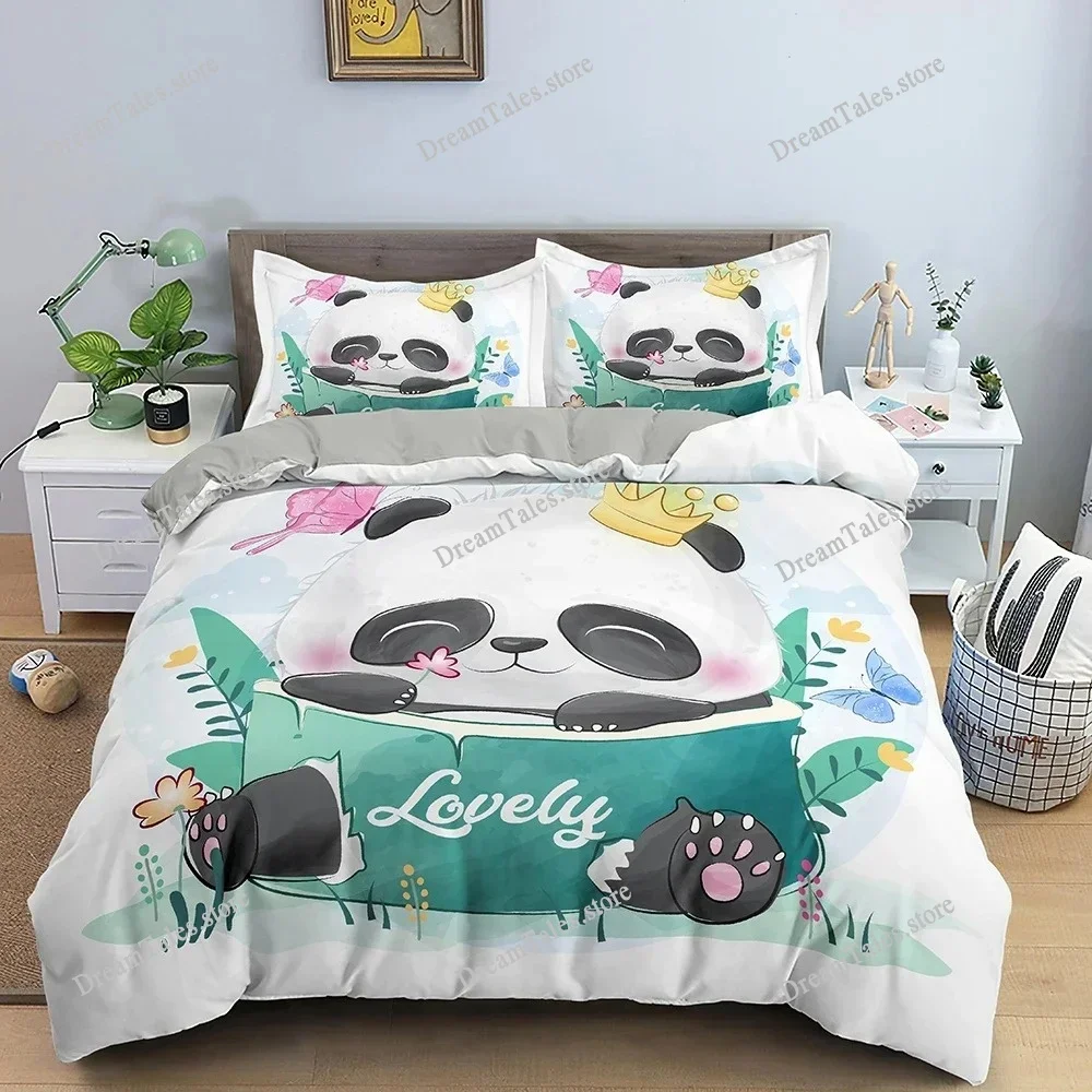 

Cartoon Lovely Panda Cute Animal Bedding Set Boys Girls Twin Queen Size Duvet Cover Pillowcase Bed Kids Adult Home Textileextile
