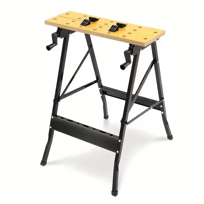 Banco de Trabajo Plegable Portátil, Mesa de Carpintería Ligera con Estructura Resistente, Banco Compacto para Bricolaje, para Reparaciones y Proyectos en Garaje/Taller/Hogar, 1 Pieza