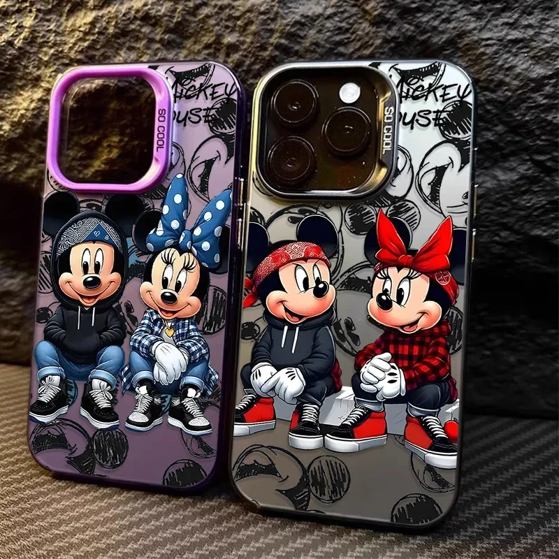 Disney Mickey Minnie Mouse Plating Case for Samsung Galaxy S24 S23 S22 S21 Ultra Plus FE A54 A34 A24 A14 A73 A53 A33 5G Note 20