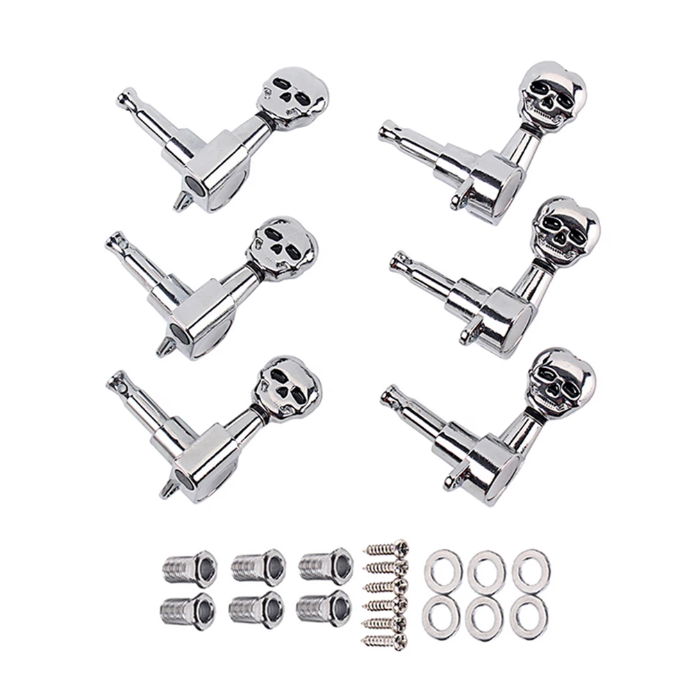 

Skull Head String Accurate Tuning Pegs Machine Heads Knobs Electric Guitar Durable Strings Improve Sound Replace Old