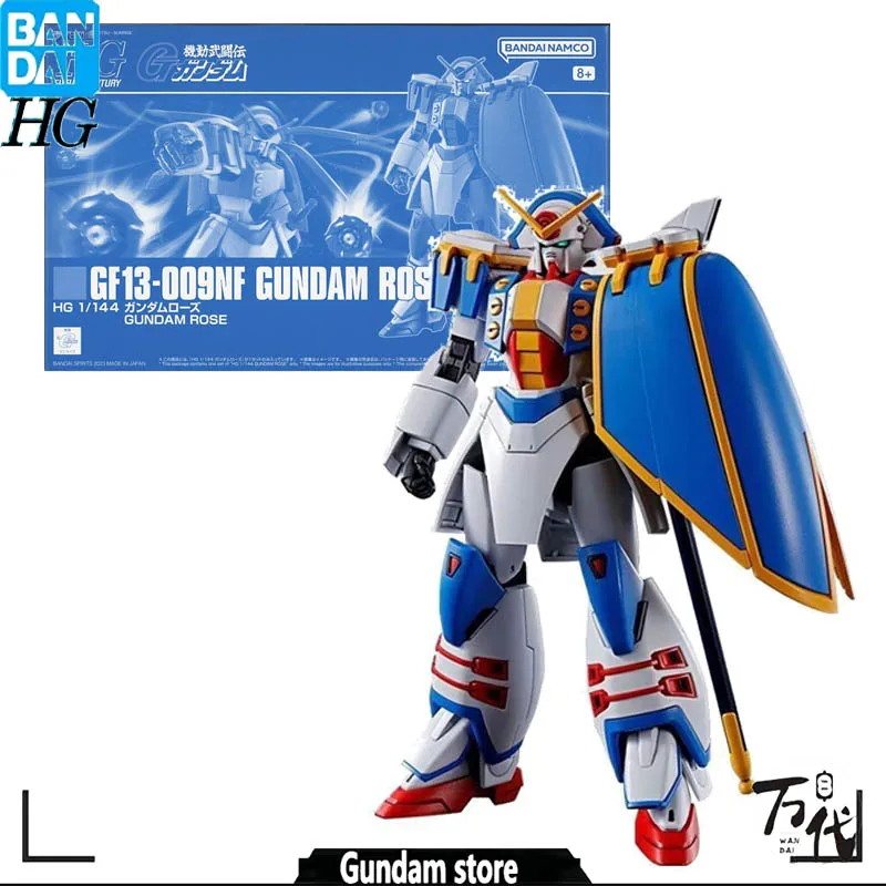 

BANDAI Original Gundam HGUC 1/144 GF13-009NF Gundam Rose Figure Mobile Assembly Toys for Gift Collectible Model