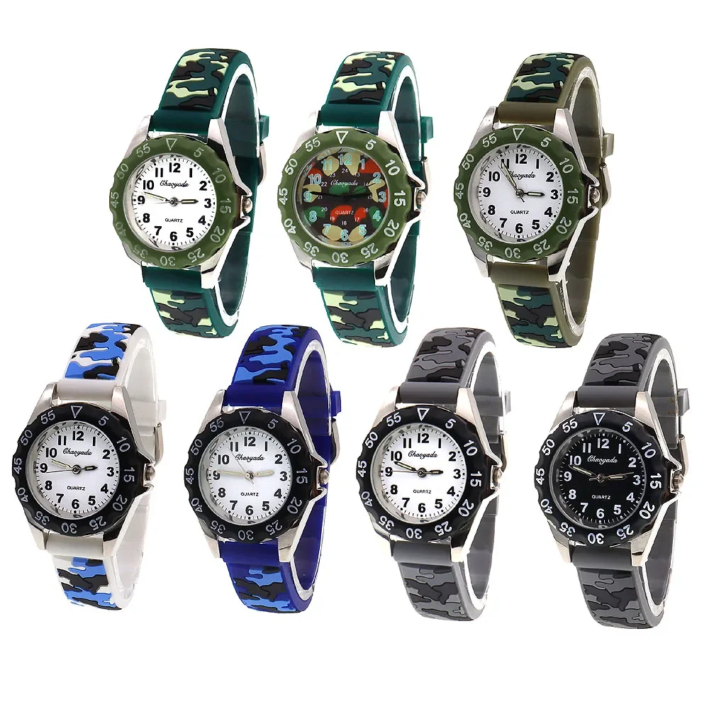 10pcs/Lot, Mixed Colors Boys Girls Silicone Strap Quartz Watches Children Kids Students Clocks Wholesales Price High Quality