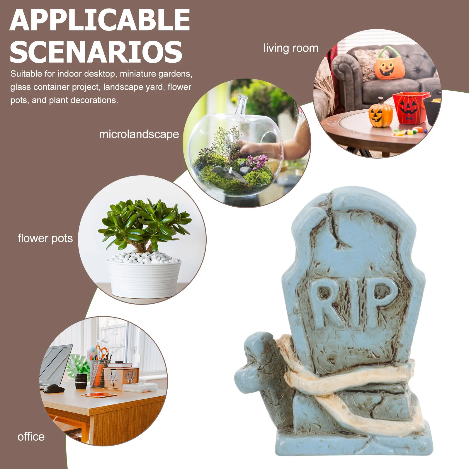 

10Pcs Blue Resin Tombstone Halloween Decor Miniature Grave Stone Decorations Tombstones Resin Props Halloween Tombstones