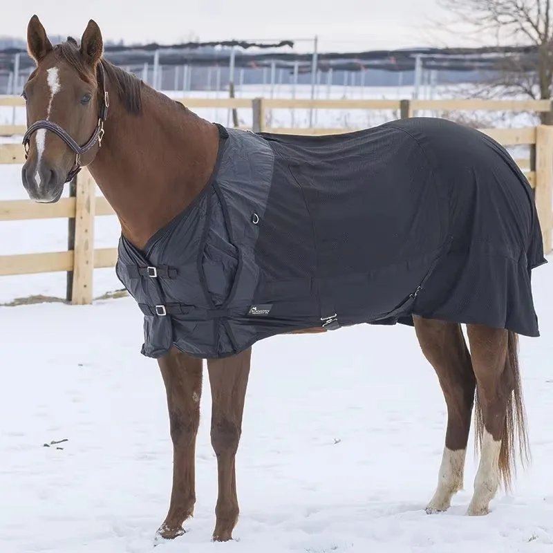 Winter Horse Turnout Rug Waterproof Fabric Double Buckle Design Perfect For Cold Days And Outdoor Activities Top Rug