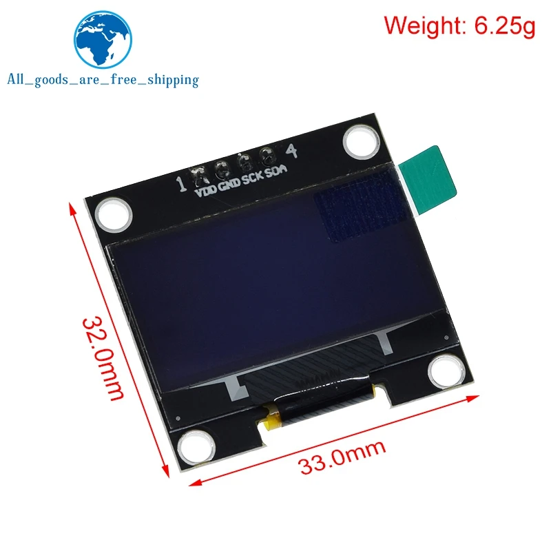 Imagem -03 - Tzt-oled Módulo de Exibição para Arduino Placa de Tela Lcd Vdd Gnd Sck Sda Iic Serial White 128x64 I2c Ssd1315 12864 13 Polegadas