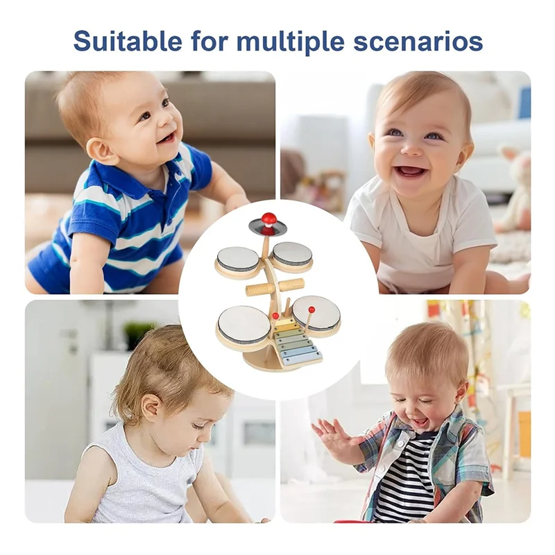 

AA88 Con Serratura11 In 1 Kids Drum Set Musical Instruments Musical Toys For Kids & Drummers 1 Pieces