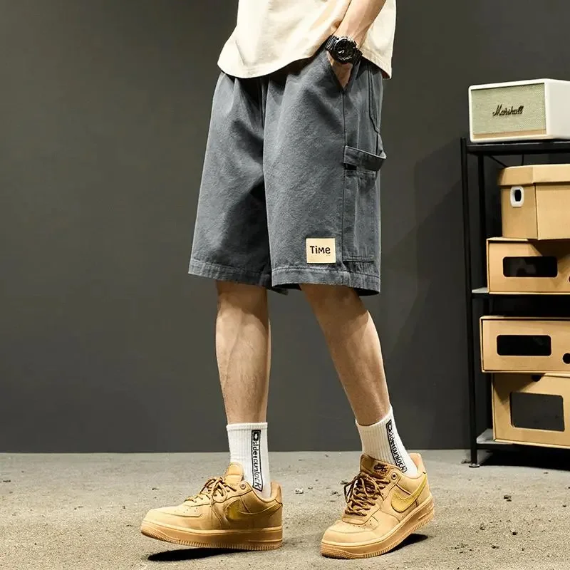 Summer American Casual Retro Shorts For Men 2023 New Loose Straight Short Sweatpant Streetwear Fashion Five-Point Baggy Bermudas