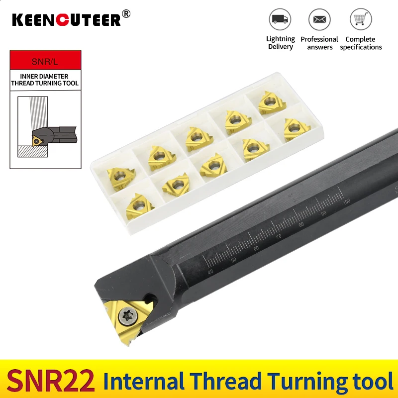 Barra de Ferramentas de Torneamento Interno Cnc 22ir Lâmina de Rosca Snr0020r22 Snr0025s22