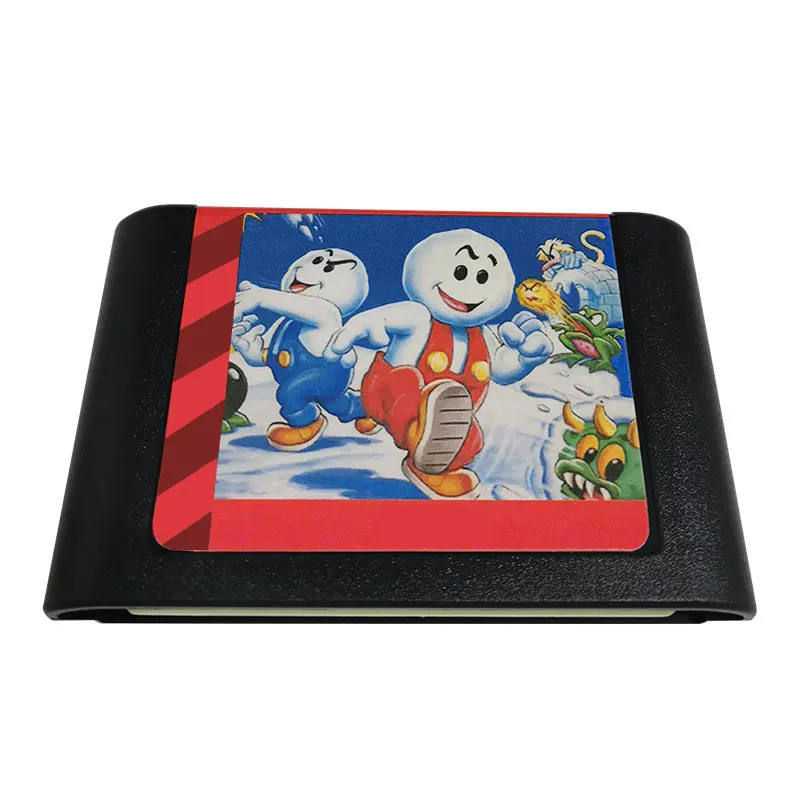 SNOWman Brothers  MD Game Cartridge For 16 Bit NTSC And PAL Video Game Console