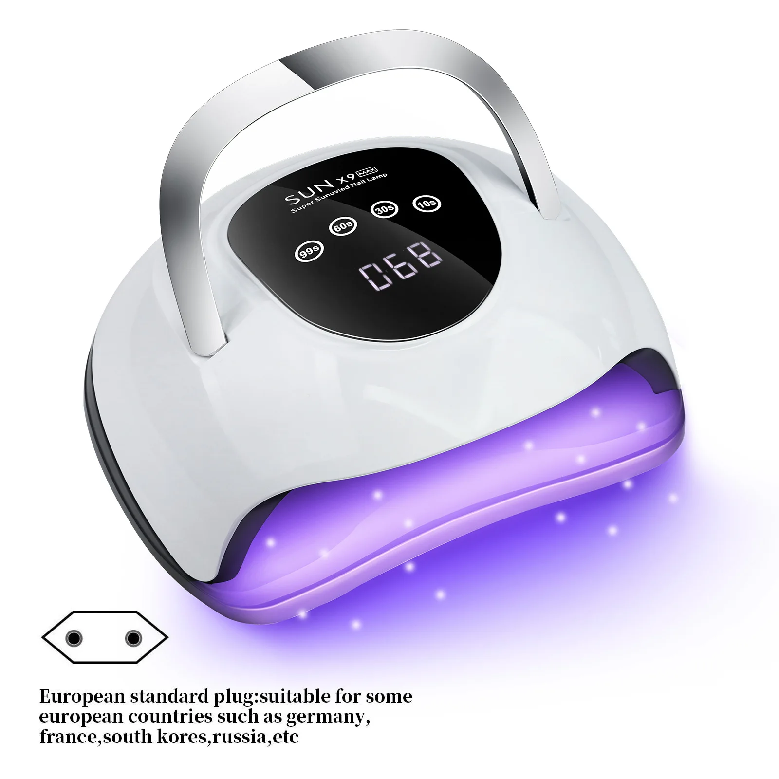 Lámpara UV para uñas de alta potencia de 220 W, 2 secador de esmalte de gel más rápido con 57 LED |   Luz de manicura profesional con modos de temporizador