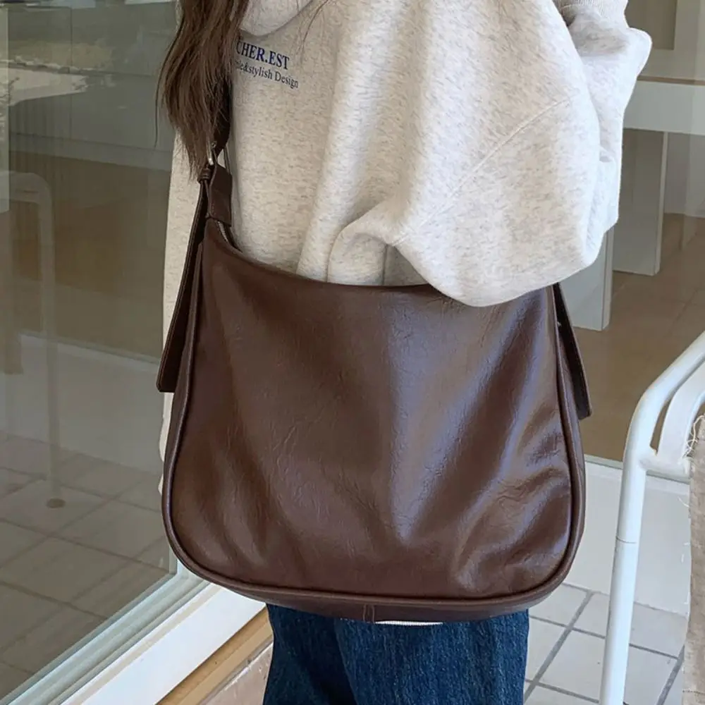 

Большая вместительная сумка через плечо с подушкой, однотонная сумка для пельменей из искусственной кожи в корейском стиле, сумка для покупок, сумка для мамы, сумка на плечо, уличная одежда