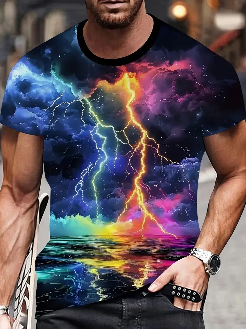 

Мужская футболка больших размеров с короткими рукавами и 3D-принтом, свободная и повседневная, мягкая, удобная и дышащая, подходит для занятий спортом на открытом воздухе