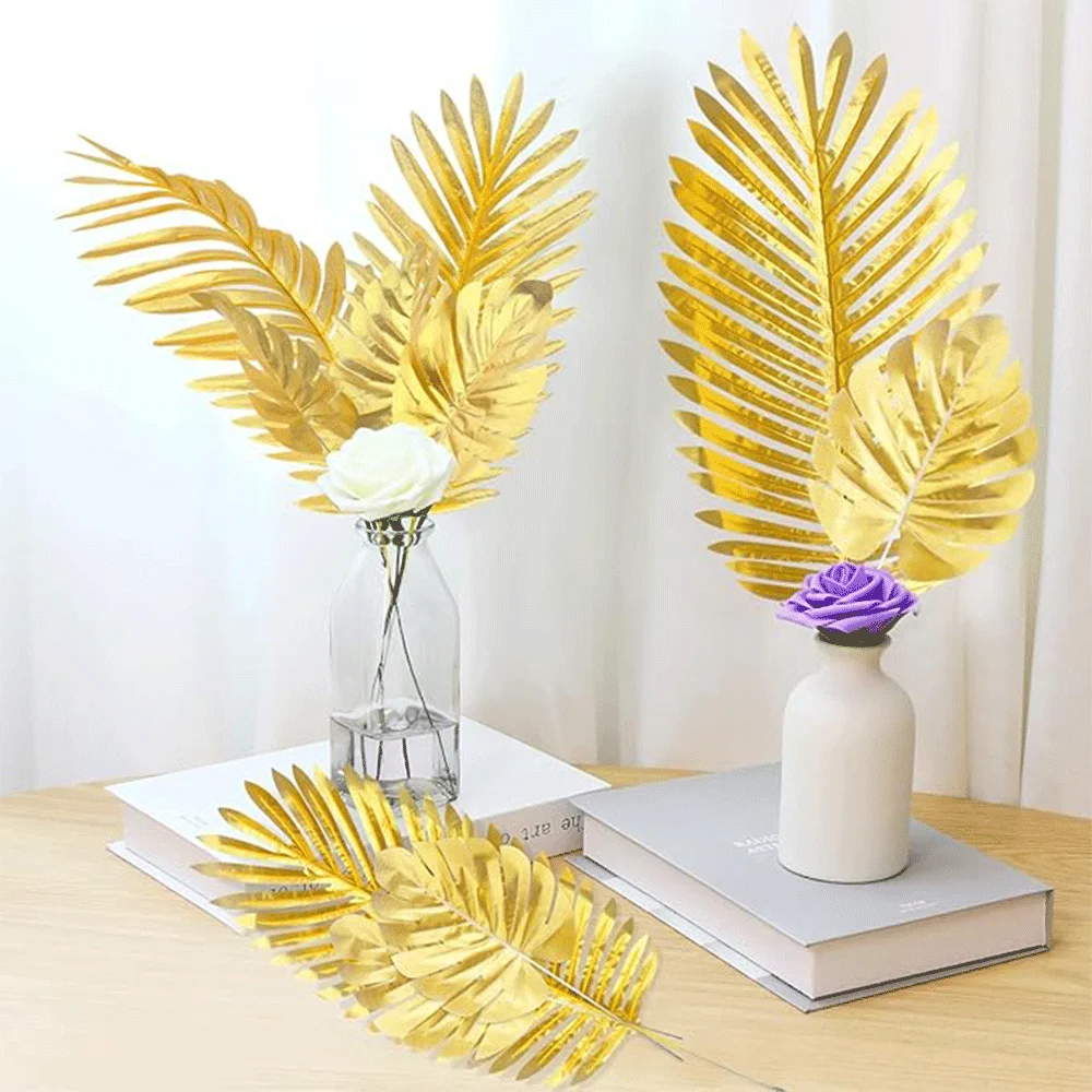 Künstliche Pflanzen, Goldpalme, Kokosnuss, Ahornblatt, tropische Pflanze, gefälschte Blätter, Zuhause, DIY, hawaiianischer Strand, Dschungel, Garten, Party-Dekoration – Detail 3