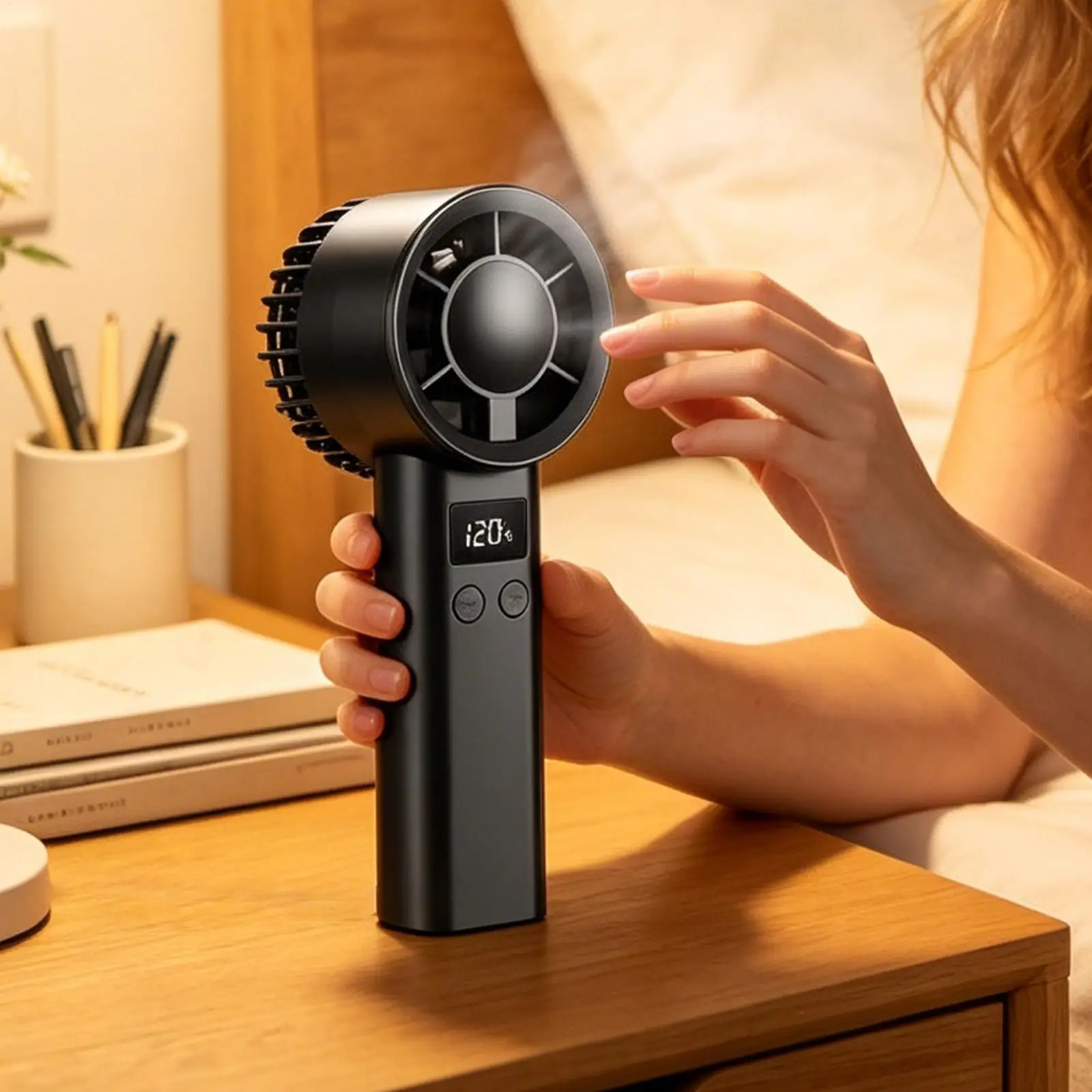 

Mini Fan Handheld 120-Speed Quiet Summer Cooling Battery Operated Mini Handheld Fan For Outdoor Camping Travel Beach Picnic