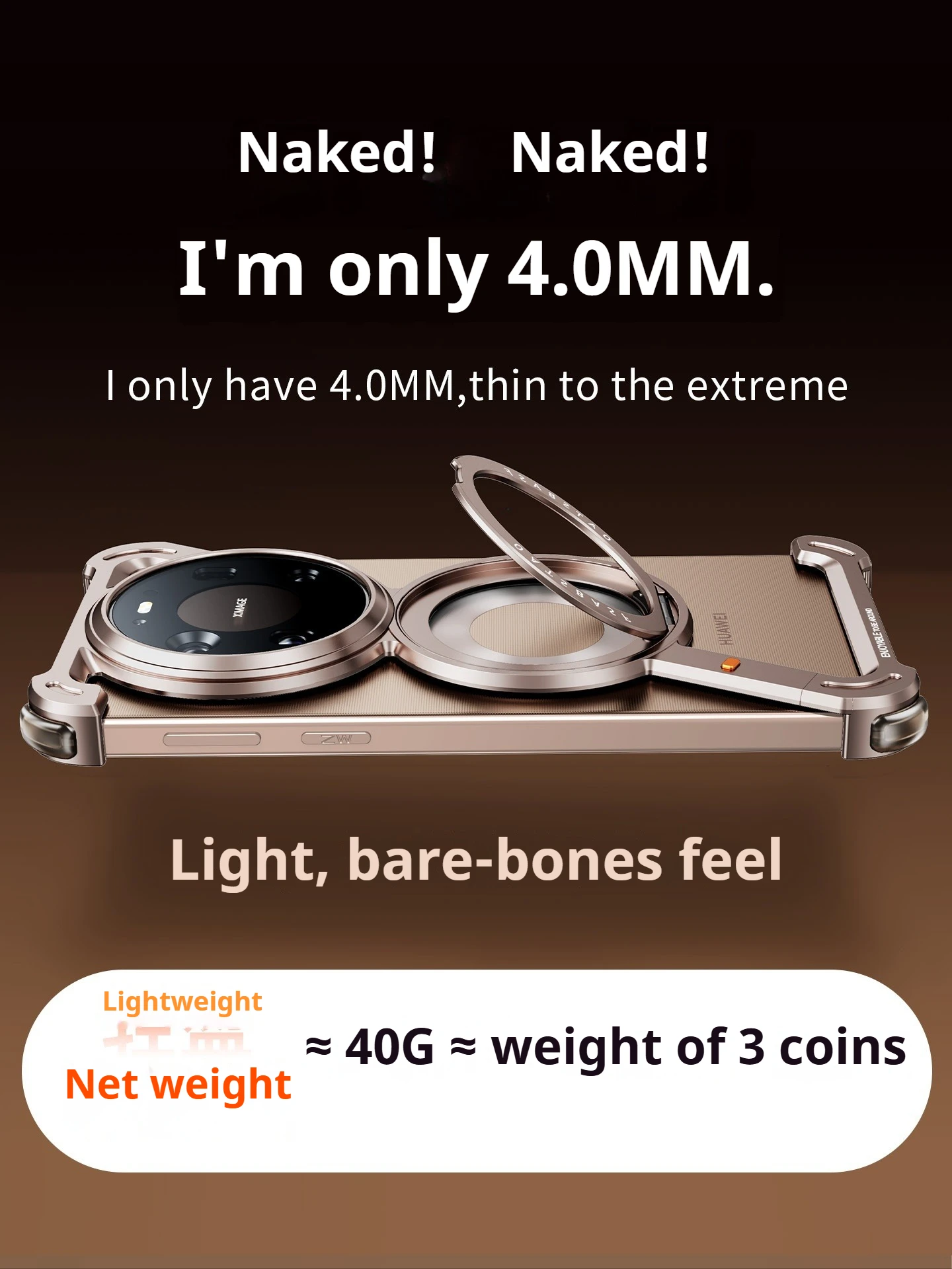 Etui na telefon Huawei Mate 80 Pro Max 80 Pro z podstawką 360 ° Obrotowa, magnetyczna, metalowa, bezramkowa obudowa chroniąca przed upadkiem — zdjęcie produktu 2