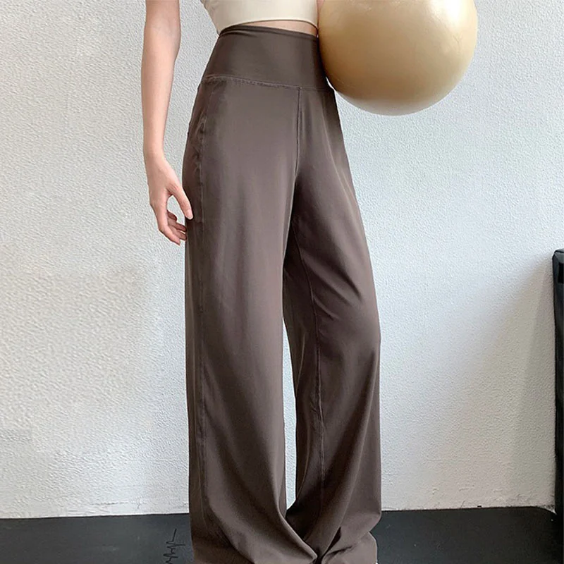 Aiithuug with Pocket Warm Yoga Pants Loose Winter Fleece Gym High Waist Fleece Lined Pants Women Wide Leg Work Trousers Sweatpan