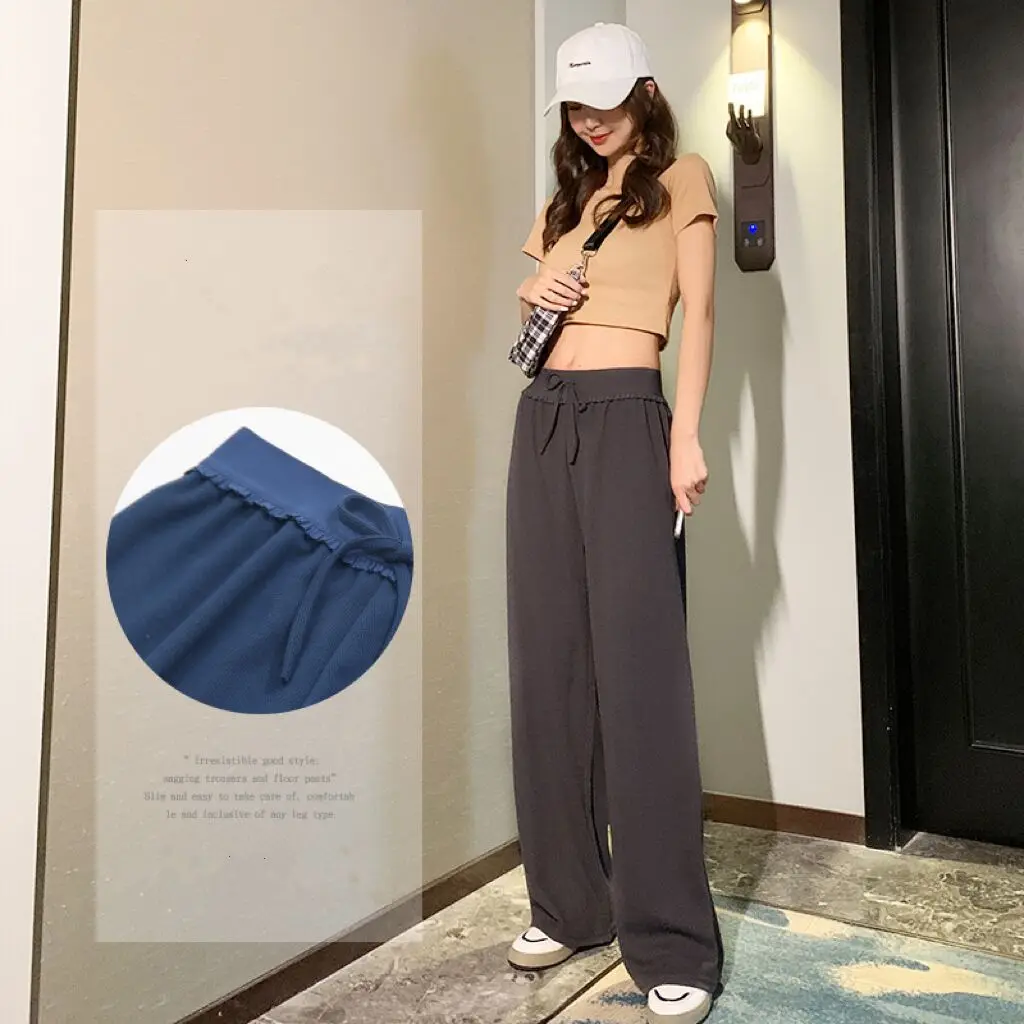 Spring Suit Pants Female Solid Wide Leg Pants Women Full Length Pants Ladies High Quality simple Casual Straight Pants